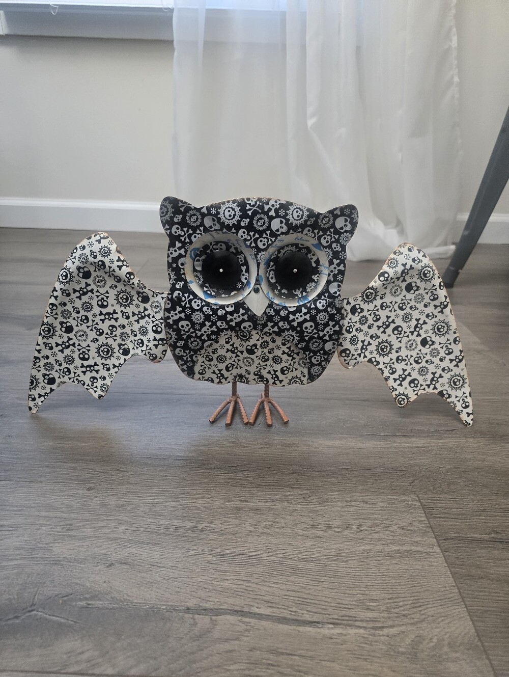 Tin Owl Decor Skulls Halloween Fall